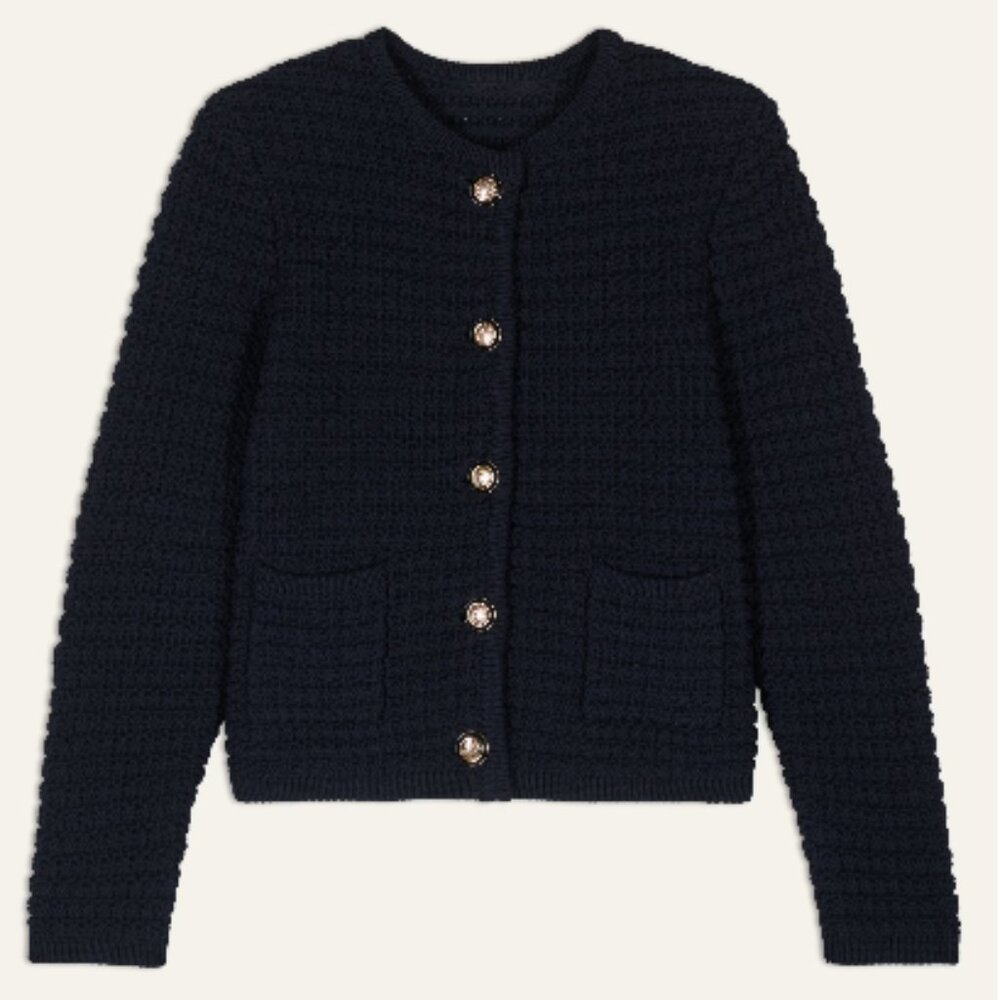 ba&sh Gaspard Cardigan, Navy Blue, US XS / FR 0
